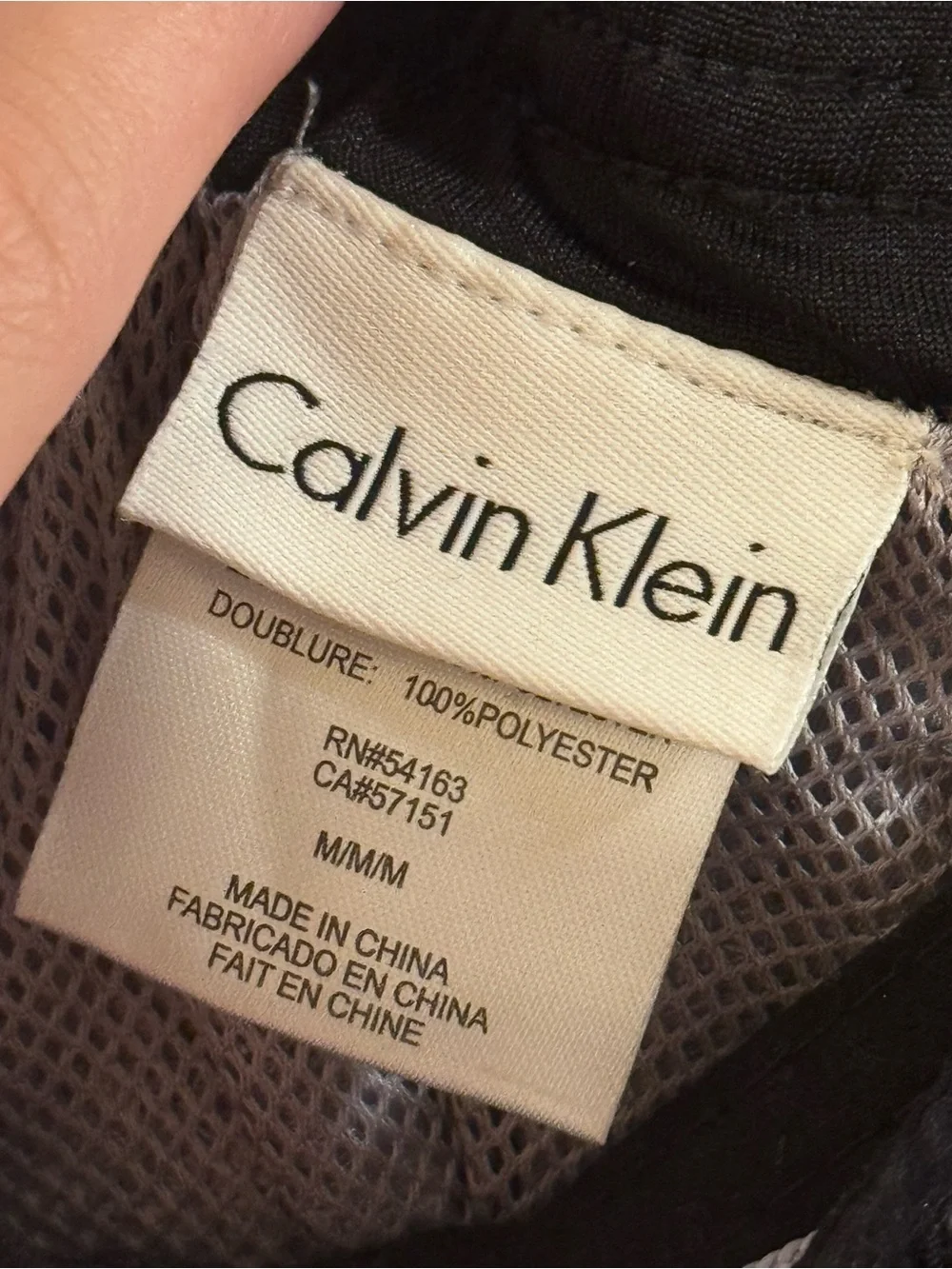 Calvin Klein Light Gray Men’s Swim Trunks with Black Waistband